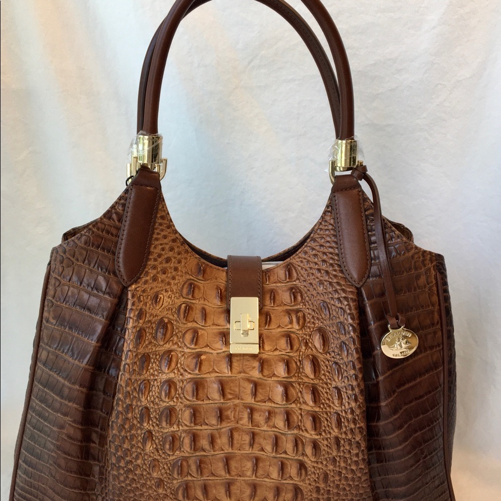 Brahmin Celia Satchel Saddle Parker NWT